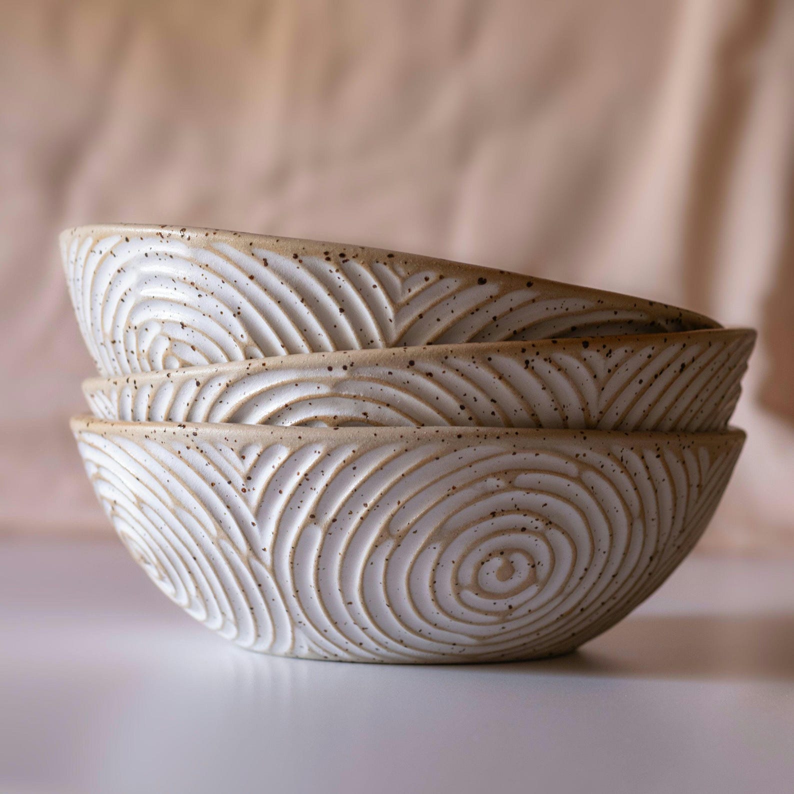 Arc Carved Serving Bowl by Lunora — additional view 2